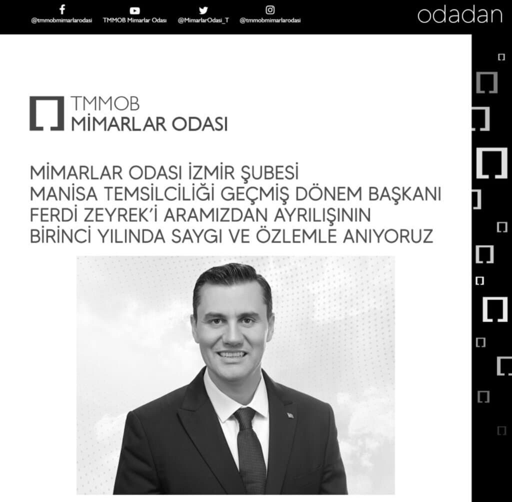 Ferdi Zeyrek'in Birinci Ölüm Yıldönümü