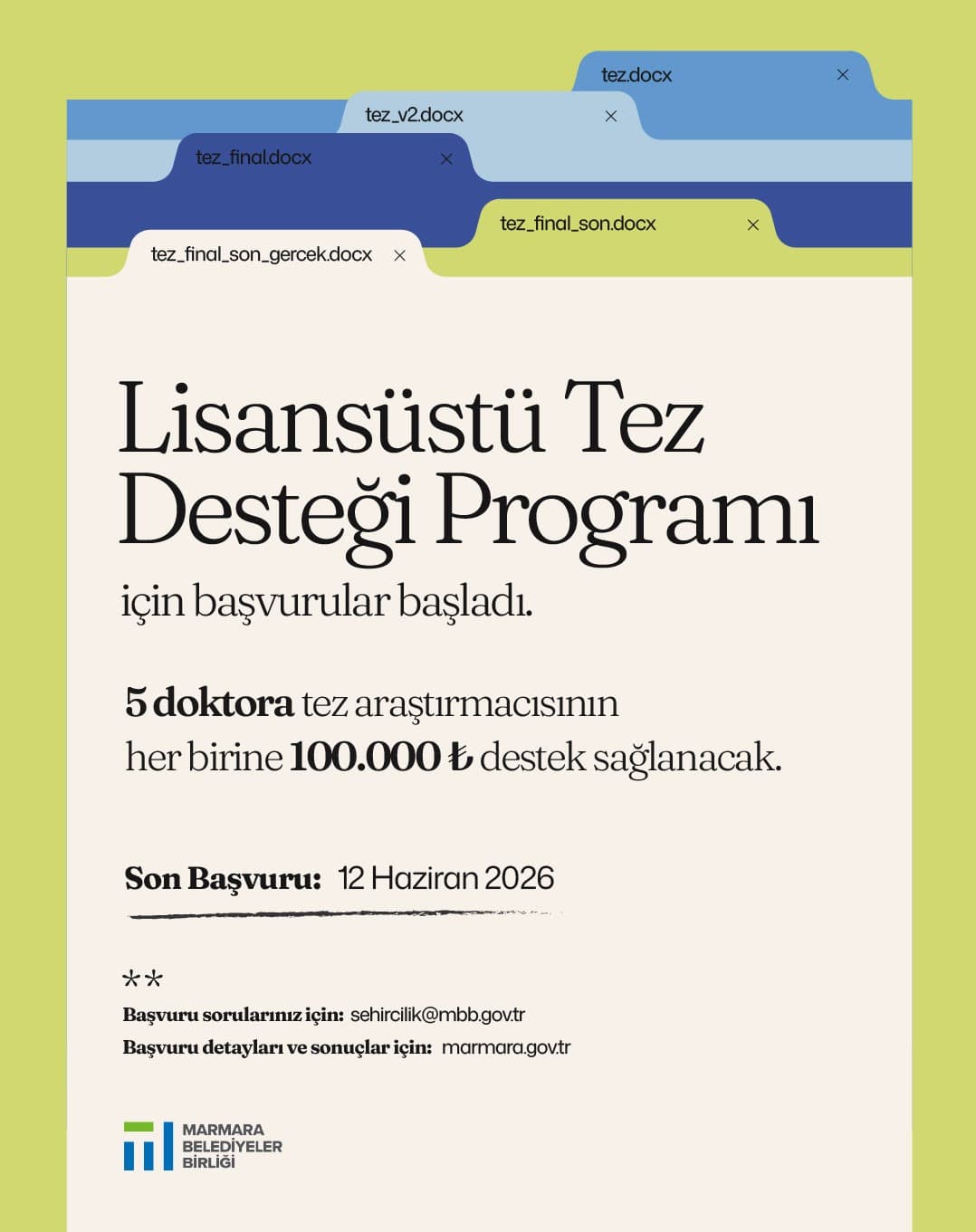 Lisansüstü Tez Desteği Programı 2026